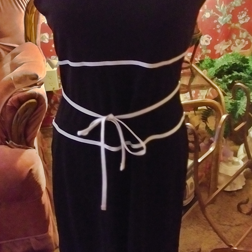 black dress white trim
